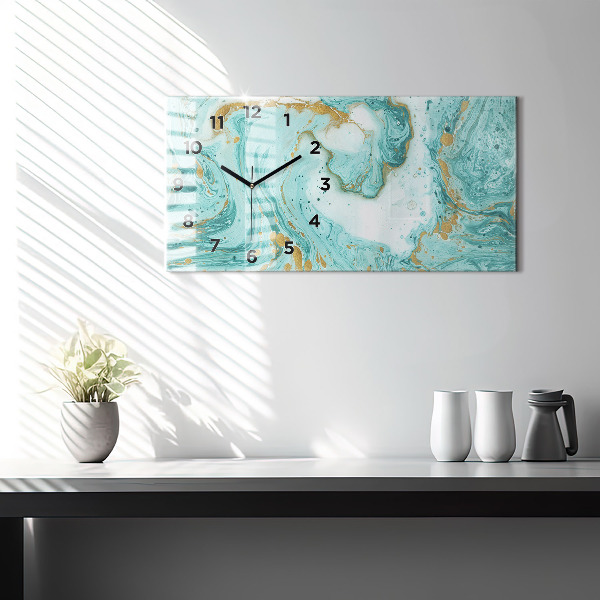 Zegar szklany poziomy Tekstura marmuru
