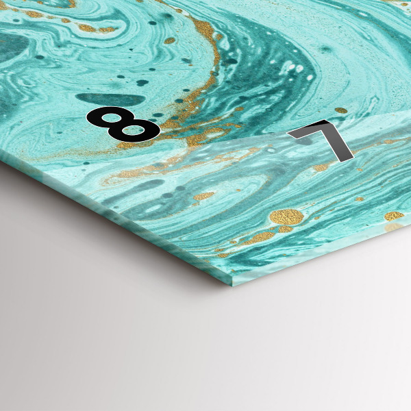 Zegar szklany poziomy Tekstura marmuru