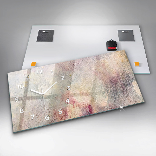 Zegar szklany poziomy Malowana abstrakcja