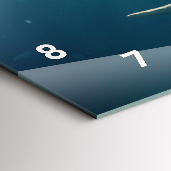 Zegar szklany poziomy Pływający słoń w oceanie