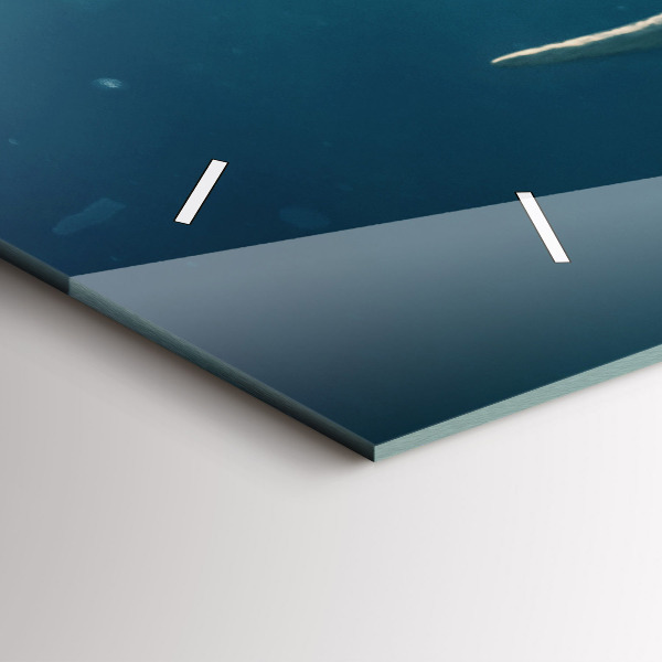 Zegar szklany poziomy Pływający słoń w oceanie