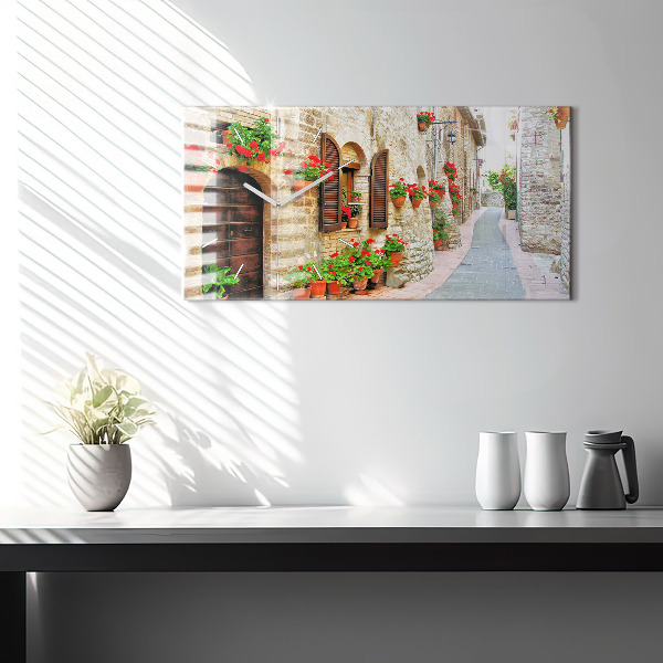 Zegar ścienny poziomy Malownicza uliczka