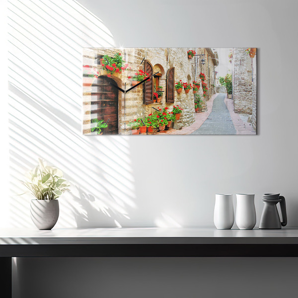 Zegar ścienny poziomy Malownicza uliczka