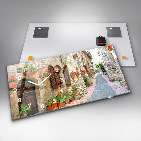 Zegar ścienny poziomy Malownicza uliczka