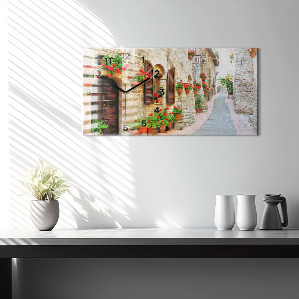 Zegar ścienny poziomy Malownicza uliczka