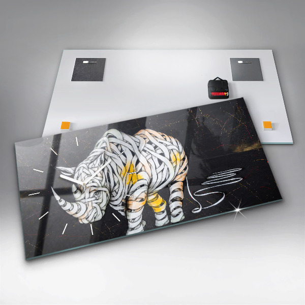 Zegar ścienny poziomy Abstrakcyjny nosorożec