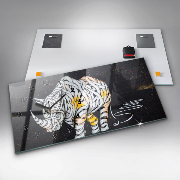Zegar ścienny poziomy Abstrakcyjny nosorożec