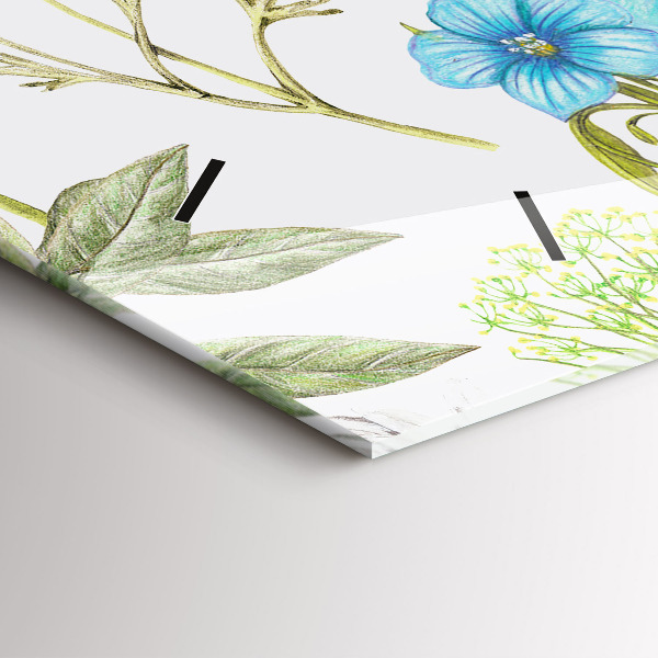 Zegar ścienny poziomy Kompozycja Kwiatów