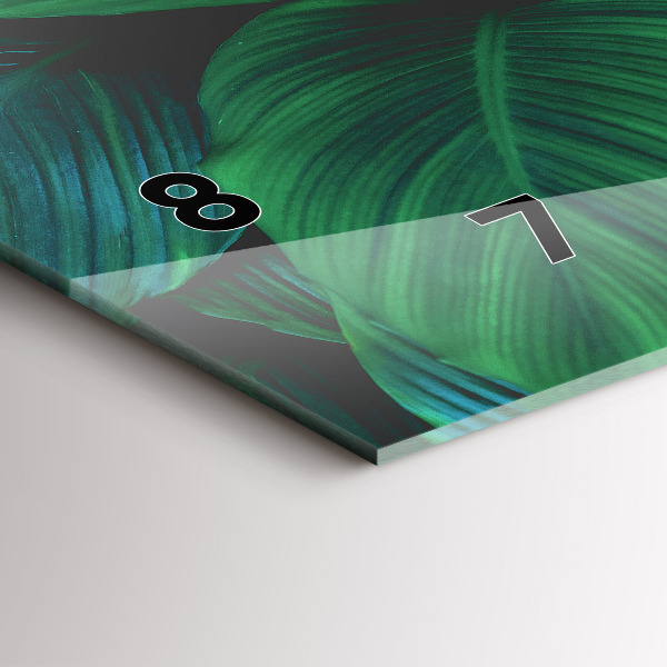 Zegar szklany poziomy Przyroda liście