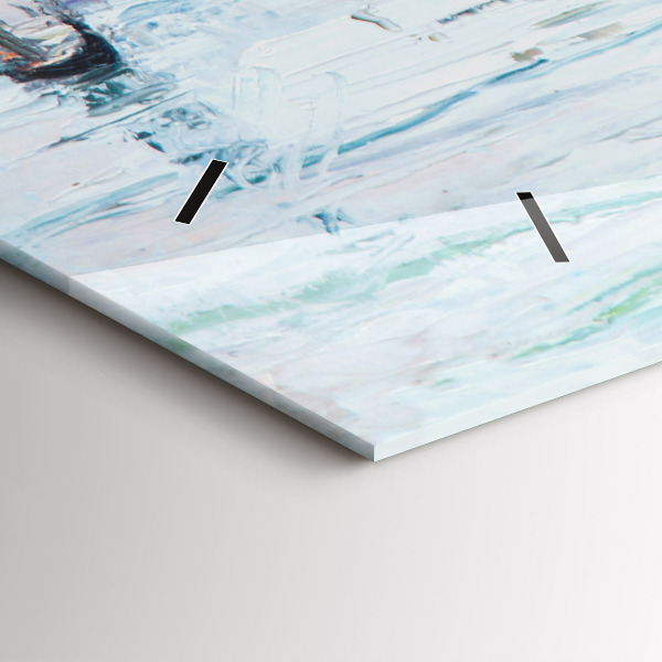 Zegar ścienny poziomy Obraz olejny jacht morze