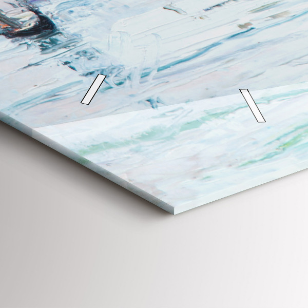 Zegar ścienny poziomy Obraz olejny jacht morze