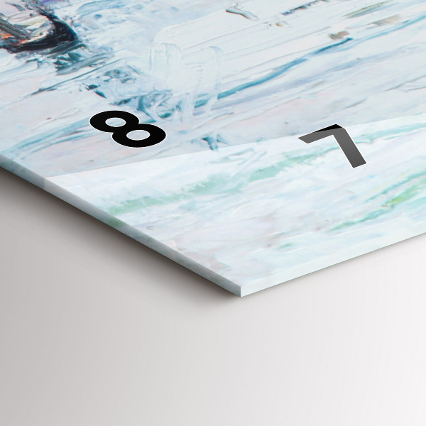 Zegar ścienny poziomy Obraz olejny jacht morze