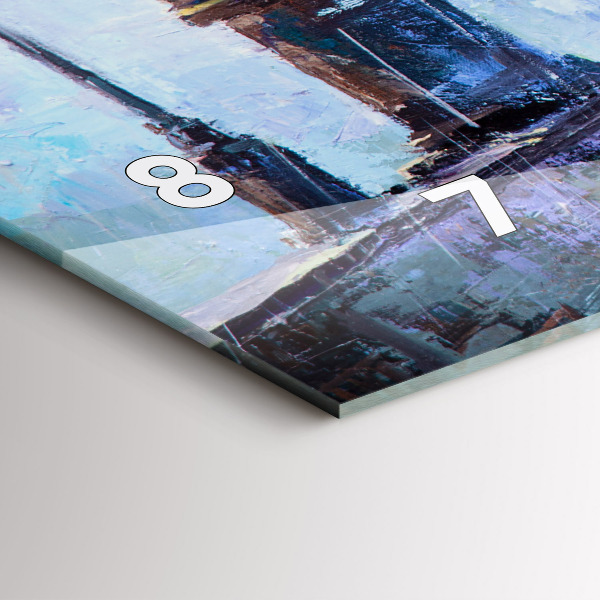 Zegar szklany poziomy Olejna sztuka