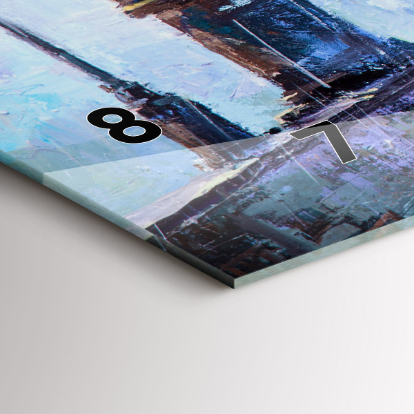 Zegar szklany poziomy Olejna sztuka