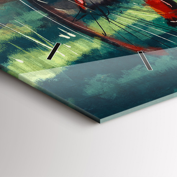 Zegar szklany poziomy Malowany rower