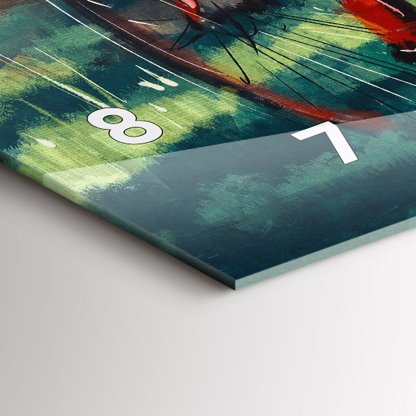 Zegar szklany poziomy Malowany rower