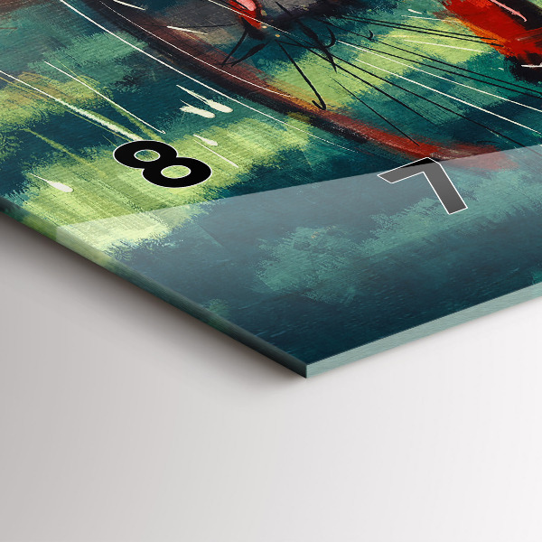 Zegar szklany poziomy Malowany rower