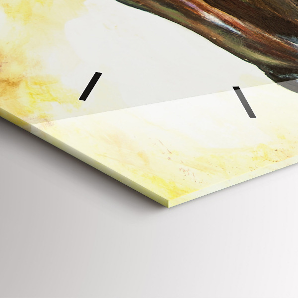 Zegar poziomy Malowane dwa konie