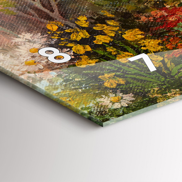 Zegar szklany poziomy Kompozycja olejna w lesie