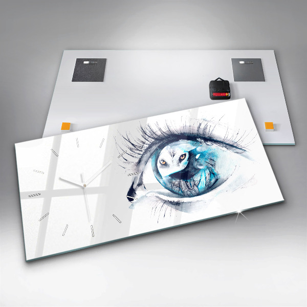 Zegar ścienny poziomy Ilustracja wilczy wzrok