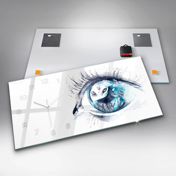 Zegar ścienny poziomy Ilustracja wilczy wzrok