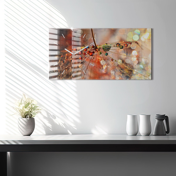 Zegar ścienny poziomy Dmuchawiec z rosą