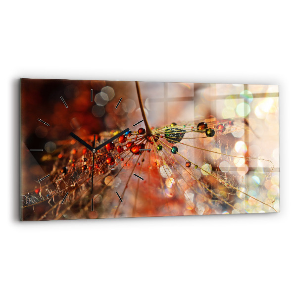 Zegar ścienny poziomy Dmuchawiec z rosą