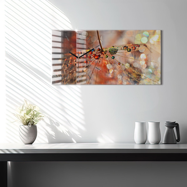 Zegar ścienny poziomy Dmuchawiec z rosą