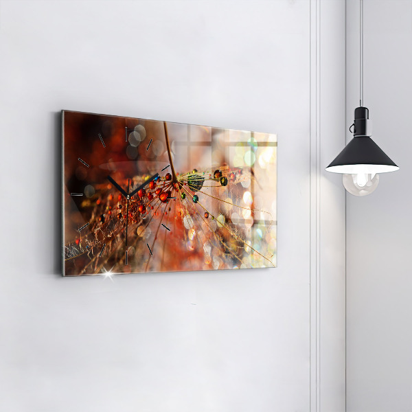 Zegar ścienny poziomy Dmuchawiec z rosą