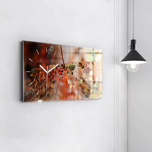 Zegar ścienny poziomy Dmuchawiec z rosą