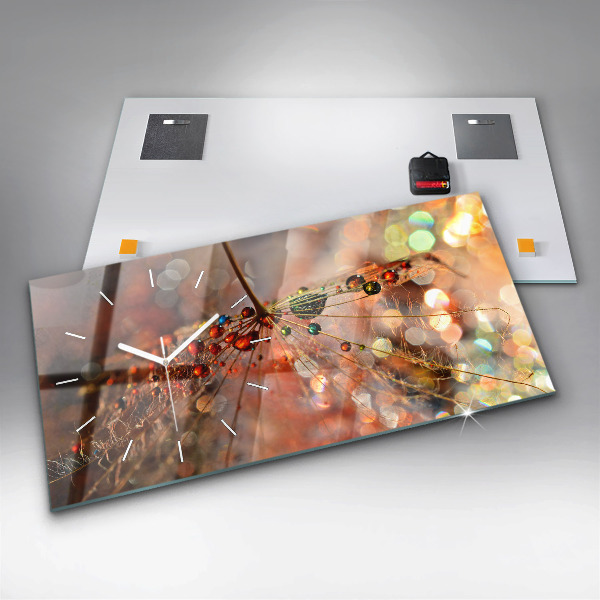 Zegar ścienny poziomy Dmuchawiec z rosą