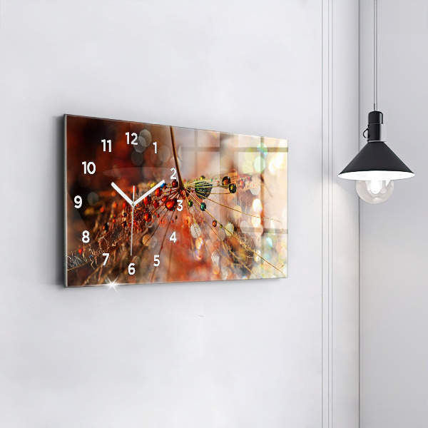 Zegar ścienny poziomy Dmuchawiec z rosą