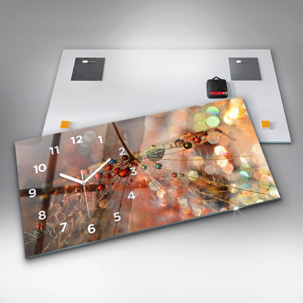 Zegar ścienny poziomy Dmuchawiec z rosą