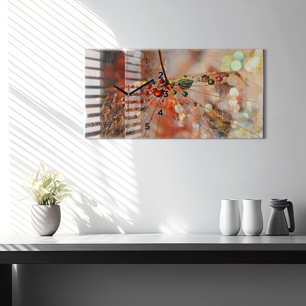 Zegar ścienny poziomy Dmuchawiec z rosą