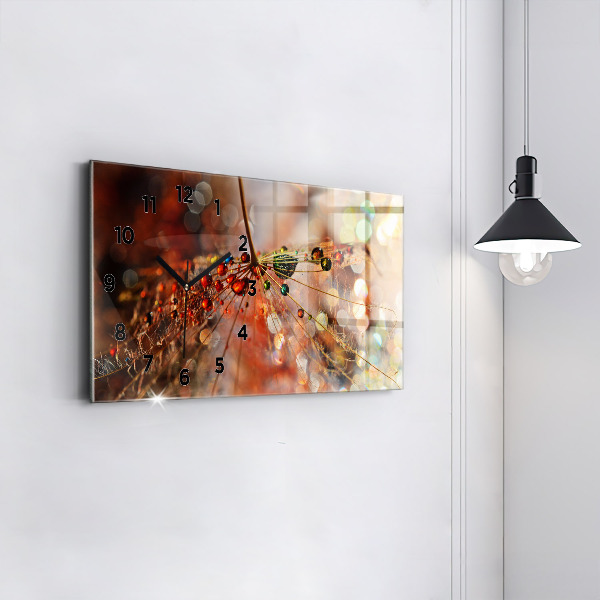 Zegar ścienny poziomy Dmuchawiec z rosą