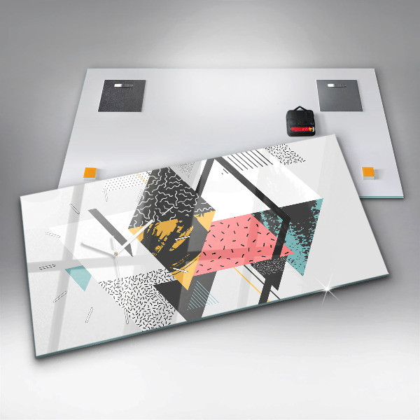 Zegar ścienny poziomy Wzór geometryczny