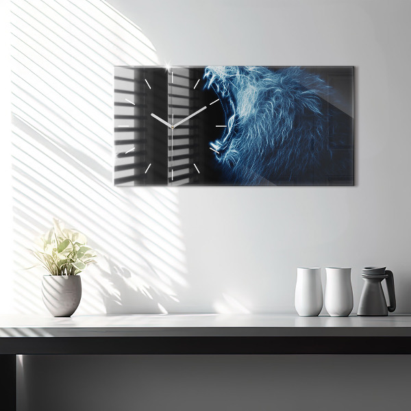 Zegar ścienny poziomy Dzika Mowa Ciała Lwa
