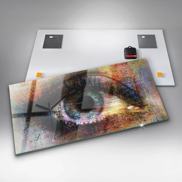 Zegar ścienny poziomy Sztuka uliczna Oko