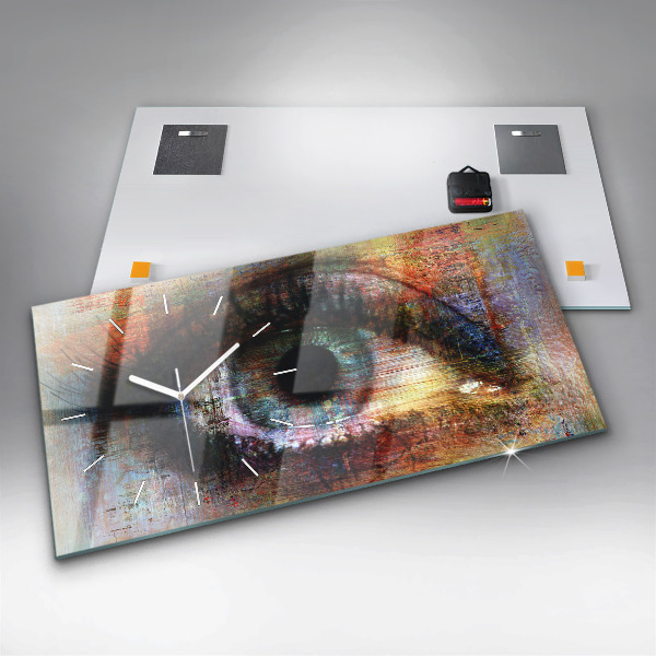 Zegar ścienny poziomy Sztuka uliczna Oko