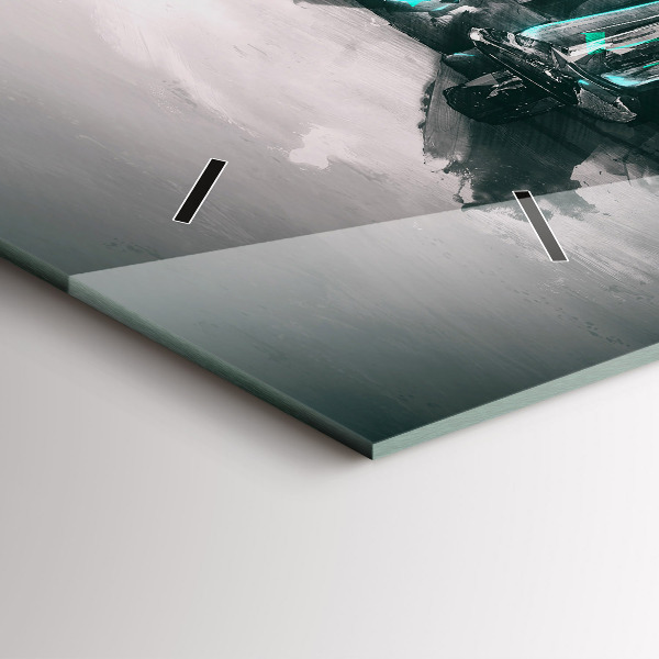 Zegar ścienny poziomy Oldschoolowy Samochód