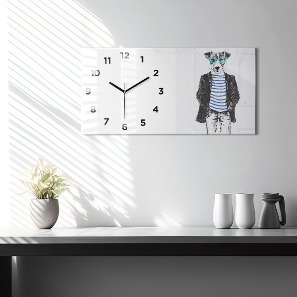 Zegar ścienny poziomy Pies w ciele człowieka