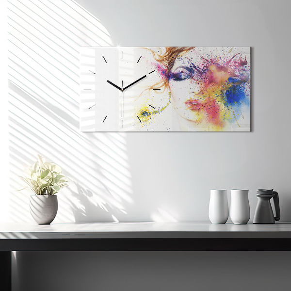 Zegar ścienny poziomy Portret tajemniczej kobiety