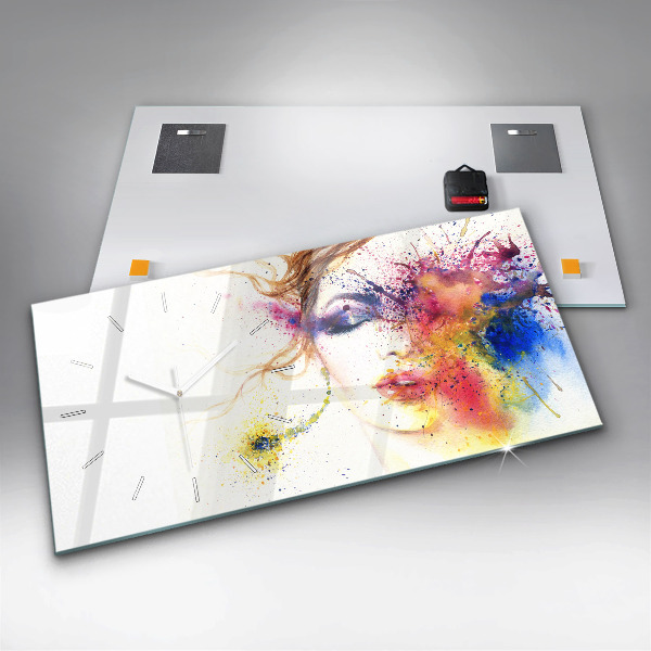 Zegar ścienny poziomy Portret tajemniczej kobiety