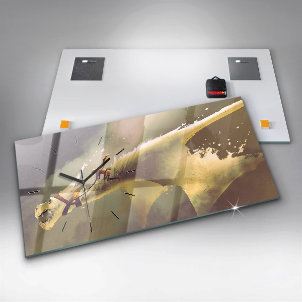 Zegar ścienny poziomy Ilustracja Smoczego Jeźdźca