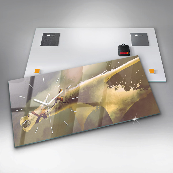 Zegar ścienny poziomy Ilustracja Smoczego Jeźdźca