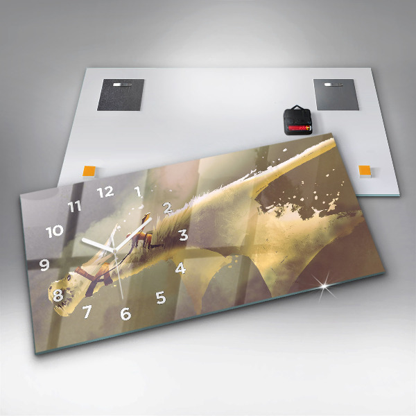 Zegar ścienny poziomy Ilustracja Smoczego Jeźdźca