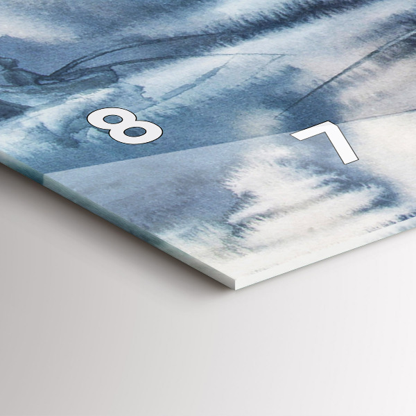 Zegar ścienny poziomy Zimowe jezioro Łódka