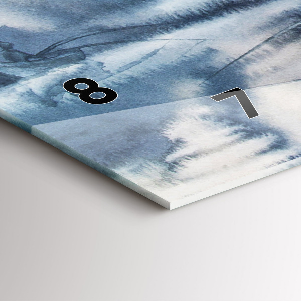 Zegar ścienny poziomy Zimowe jezioro Łódka