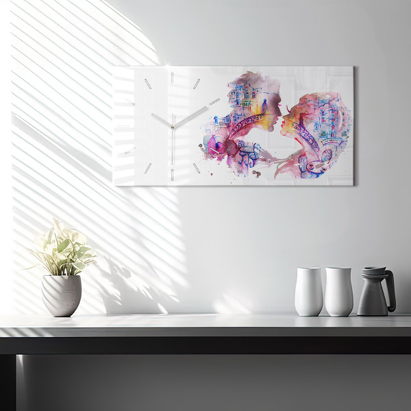 Zegar ścienny poziomy Dwa Ciała Jedna Dusza