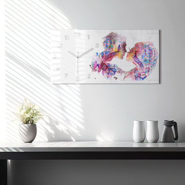 Zegar ścienny poziomy Dwa Ciała Jedna Dusza